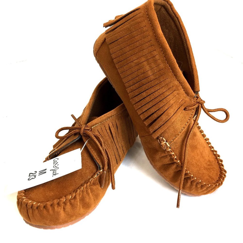 CAT & JACK Moccassin Fringed Child Shoe Med SZ 2-3   NWT NOS